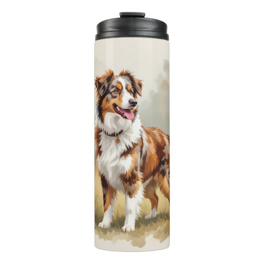 Australian Shepherd Dog Red Merle Aussie タンブラー (正面)