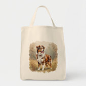 Australian Shepherd Dog Red Merle Aussie トートバッグ (正面)