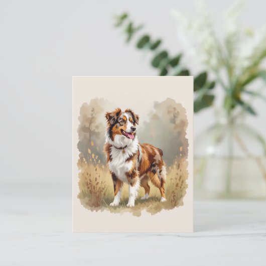 Australian Shepherd Dog Red Merle Aussie 招待状 (スタンド正面)