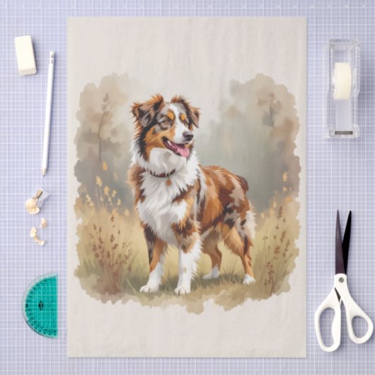 Australian Shepherd Dog Red Merle Aussie 薄葉紙 (クラフト)