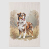 Australian Shepherd Dog Red Merle Aussie 薄葉紙 (正面)