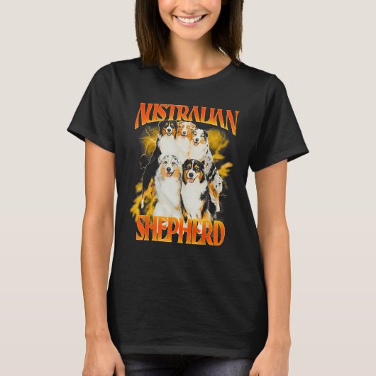 Australian Shepherd Dog Shirt Shepherd Dog Vintage Tシャツ (正面)