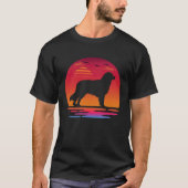 australian shepherd dog  sunset Silhouette Tシャツ (正面)