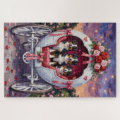 Australian Shepherd Dog Valentine's Day  ジグソーパズル (横)