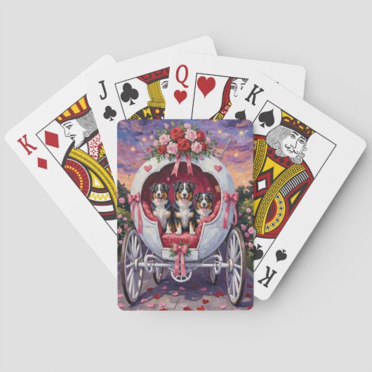 Australian Shepherd Dog Valentine's Day  トランプ (裏面)