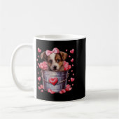 Australian Shepherd Dog Valentines Puppy Love Hear コーヒーマグカップ (左)