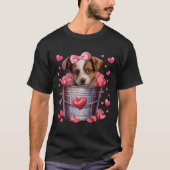 Australian Shepherd Dog Valentines Puppy Love Hear Tシャツ (正面)