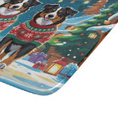 Australian Shepherd Dogs Christmas Snow Holiday カッティングボード (角)