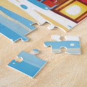 Australian Shepherd Dogs Christmas Snow Holiday ジグソーパズル (側面)