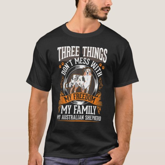 Australian Shepherd Family Aussie Australian Sheph Tシャツ (正面)
