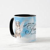 Australian Shepherd Heaven Personalized Memorial マグカップ (正面左)