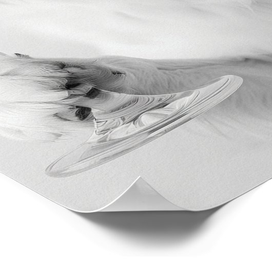 Australian Shepherd Holding Wine Wall Art, Black a ポスター (角)