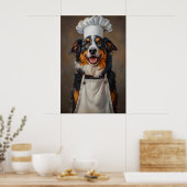 Australian Shepherd In Chefs Hat Poster, Pet ポスター (キッチン)