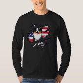 Australian Shepherd Inside scratch Flag 4th Of Jul Tシャツ (正面)