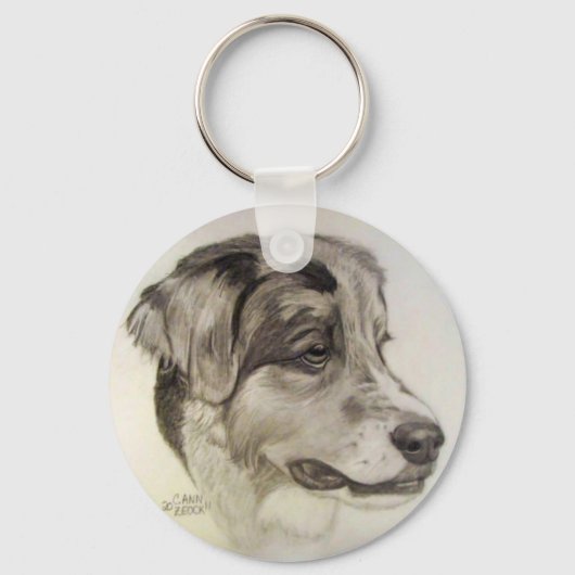 Australian Shepherd Keychain - org.アートワーク キーホルダー (正面)