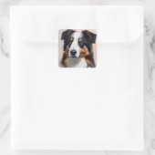 Australian Shepherd Kopf -  スクエアシール (バッグ)