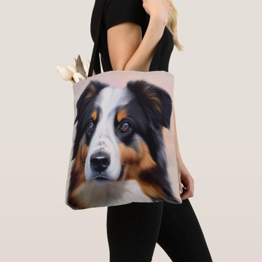 Australian Shepherd Kopf - トートバッグ (クローズアップ)