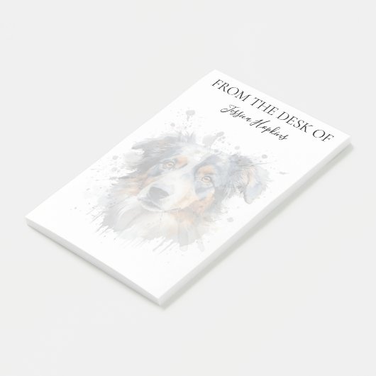 Australian Shepherd Lover Monogrammed Dog ポストイット (アングル)