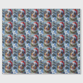 Australian Shepherd Merle Winter Christmas Art ラッピングペーパー (フラット)