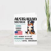 Australian Shepherd Origin Funny Aussie Dog Lover  カード (正面)