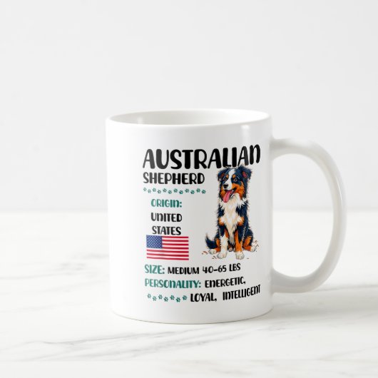 Australian Shepherd Origin Funny Aussie Dog Lover  コーヒーマグカップ (右)