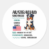 Australian Shepherd Origin Funny Aussie Dog Lover  ラウンドシール (正面)