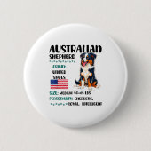 Australian Shepherd Origin Funny Aussie Dog Lover  缶バッジ (正面)