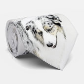 Australian Shepherd Painting - Original Dog Art ネクタイ (ロール)