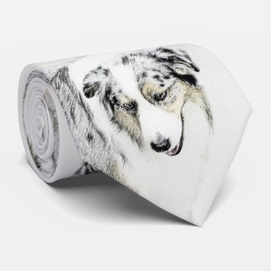 Australian Shepherd Painting - Original Dog Art ネクタイ (ロール)