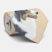 Australian Shepherd Painting - Original Dog Art ネクタイ (ロール)