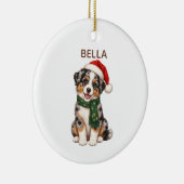 Australian Shepherd Personalized Xmas Ornament セラミックオーナメント (右)