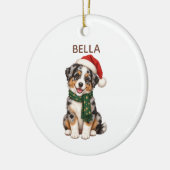 Australian Shepherd Personalized Xmas Ornament セラミックオーナメント (左)
