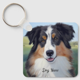 Australian Shepherd Portrait  -  キーホルダー