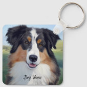 Australian Shepherd Portrait - キーホルダー (裏面)