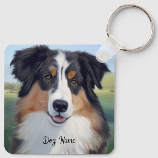 Australian Shepherd Portrait  -  キーホルダー (裏面)