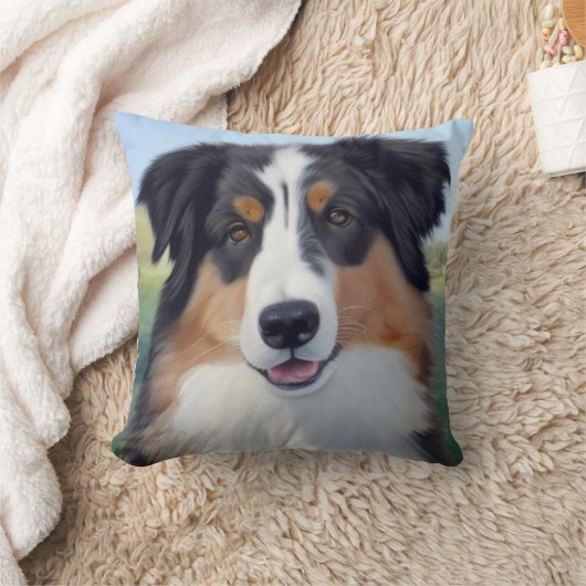 Australian Shepherd Portrait  -  クッション (ブランケット)
