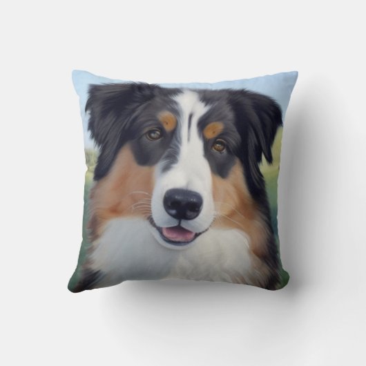 Australian Shepherd Portrait - クッション (裏面)