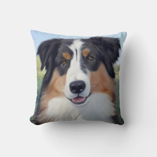 Australian Shepherd Portrait  -  クッション (正面)