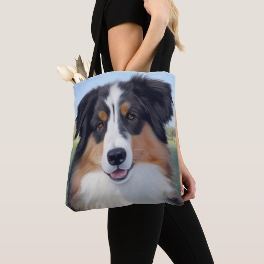 Australian Shepherd Portrait  -  トートバッグ (クローズアップ)