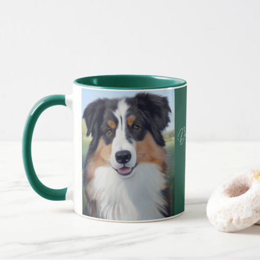 Australian Shepherd Portrait -  マグカップ (ドーナツ)