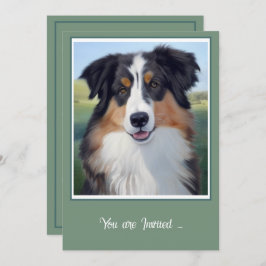 Australian Shepherd Portrait  -  招待状