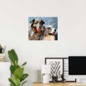 Australian Shepherd Portrait Fine Art Print ポスター (ホームオフィス)