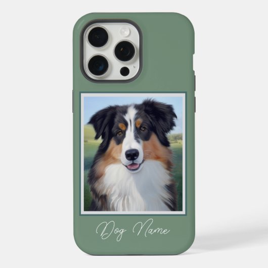 Australian Shepherd Portrait  -  iPhoneケース (裏面)