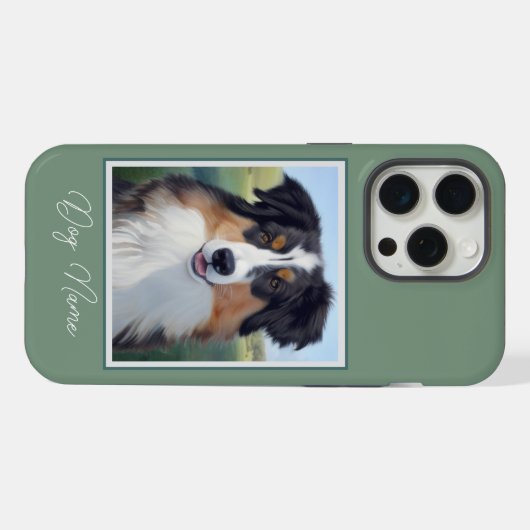Australian Shepherd Portrait  -  iPhoneケース (裏面横)