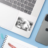 australian shepherd puppy bw シール (ノートパソコンとiPhone)