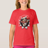 Australian Shepherd Puppy Christmas Heart Scarf Tシャツ (正面)