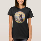 Australian Shepherd Rainbow Bridge Aussie Dog Memo Tシャツ (正面)