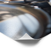 Australian Shepherd riding a motorcycle - Poster フォトプリント (角)