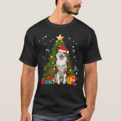 Australian shepherd Santa Christmas Tree Light Tシャツ (正面)