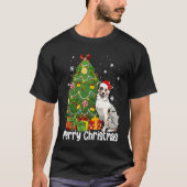 Australian Shepherd Santa Christmas Tree Lights Xm Tシャツ (正面)